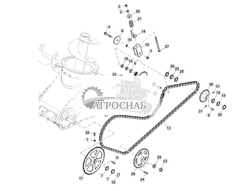 Unloading Auger Chain Drive, Rice, Corn and Grass, 3.2 bps - ST858620 782.jpg